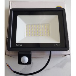 Projecteur LED 50W IP66 avec détecteur – Éclairage blanc froid 6000K