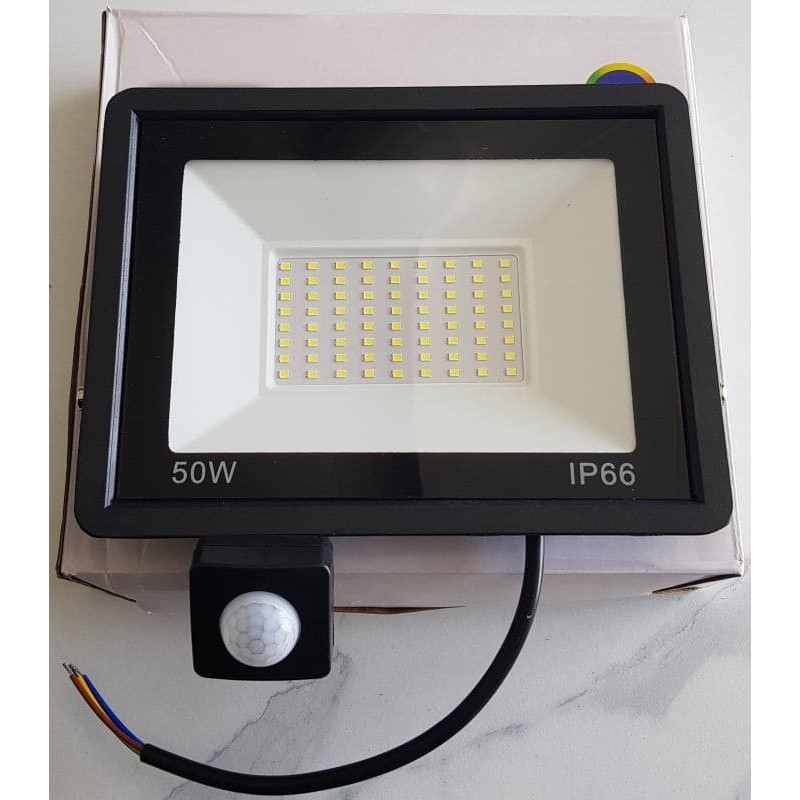 Projecteur LED 50W IP66 avec détecteur – Éclairage blanc froid 6000K