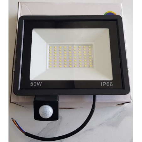 Projecteur LED 50W IP66 avec détecteur – Éclairage blanc froid 6000K