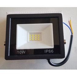 Projecteur LED 10W IP66 blanc froid 6000K, compact et résistant aux intempéries.