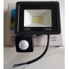 Projecteur LED 20W IP66 avec détecteur de mouvement et lumière blanc froid 6000K.