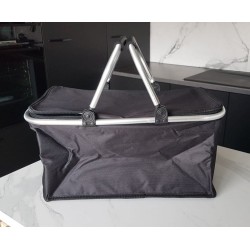 Panier pique‑nique pliable isotherme, idéal pour conserver aliments et boissons au frais.