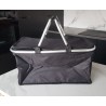 Panier pique‑nique pliable isotherme, idéal pour conserver aliments et boissons au frais.