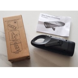 Lampe dynamo solaire à clip – 3 LED puissantes | Brocaffaire