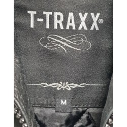 blouson cuir noir t-traxx m – occasion très bon état | brocaffaire.fr
