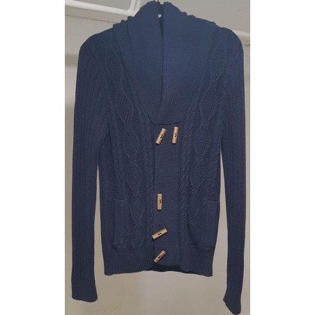 gilet celio bleu marine m d’occasion – très bon état – un bouton manquant – brocaffaire.fr