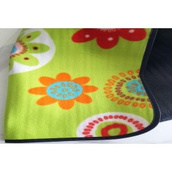 Couverture pique‑nique pliable 150×200 cm étanche – Verte à fleurs | Brocaffaire