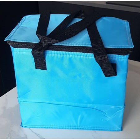 Sac isotherme bleu 12 litres – idéal pour garder repas et boissons au frais.