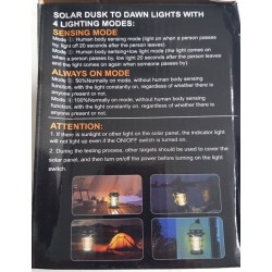 Lampe solaire LED camping & jardin | Détecteur crépusculaire IPX65 – Brocaffaire