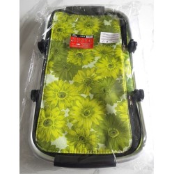 Panier pique‑nique pliable thermique vert à fleurs | Isotherme léger – Brocaffaire