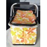 Panier isotherme pliable blanc à fleurs oranges | Pique‑nique & courses – Brocaffaire
