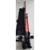 Bâtons de marche nordique télescopiques rouges avec housse – longueur réglable 65 à 135 cm.