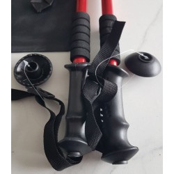 Bâtons de Marche Nordique Télescopiques 65–135 cm – Lot de 2 Rouge | Brocaffaire