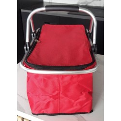 Panier isotherme pliable rouge | Pique‑nique & courses – Brocaffaire