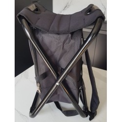 Chaise de pêche pliante 3‑en‑1 noire | Sac à dos + sac thermique – Brocaffaire
