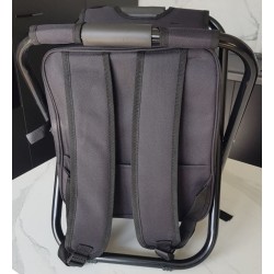 Chaise de pêche pliante 3‑en‑1 noire | Sac à dos + sac thermique – Brocaffaire