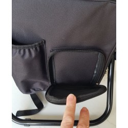 Chaise de pêche pliante 3‑en‑1 noire | Sac à dos + sac thermique – Brocaffaire