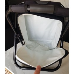 Chaise de pêche pliante 3‑en‑1 noire | Sac à dos + sac thermique – Brocaffaire