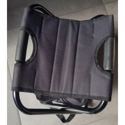 Chaise de pêche pliante 3‑en‑1 noire | Sac à dos + sac thermique – Brocaffaire