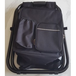 Chaise de pêche pliante 3‑en‑1 noire | Sac à dos + sac thermique – Brocaffaire