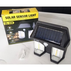 Lampe solaire étanche 1200 LM avec détecteur de mouvement et 3 modes d’éclairage.