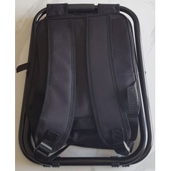 Chaise de pêche pliante 3‑en‑1 noire | Sac à dos + sac thermique – Brocaffaire