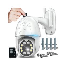 Caméra extérieure WiFi rotative avec zoom 4X et vision nocturne