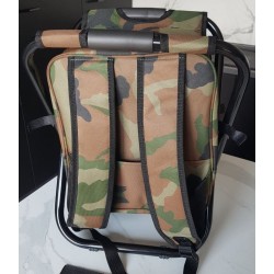 Chaise pliante 3‑en‑1 camouflage avec sac à dos thermique – Outdoor