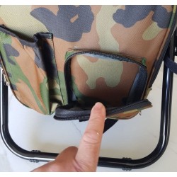 Chaise pliante 3‑en‑1 camouflage avec sac à dos thermique – Outdoor