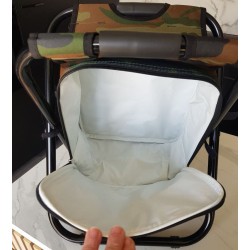 Chaise pliante 3‑en‑1 camouflage avec sac à dos thermique – Outdoor