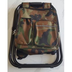 Chaise pliante 3‑en‑1 camouflage avec sac à dos thermique – Outdoor