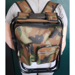 Chaise pliante 3‑en‑1 camouflage avec sac à dos thermique – Outdoor