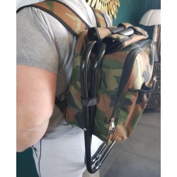 Chaise pliante 3‑en‑1 camouflage avec sac à dos thermique – Outdoor