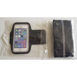 Ensemble de course : brassard téléphone + ceinture running étanche avec porte‑bouteille
