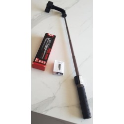 Perche à selfie 90 cm avec trépied et télécommande Bluetooth – Noir | Brocaffaire