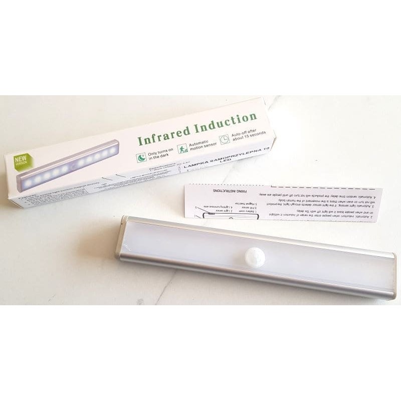 Bande lumineuse LED autocollante avec détection de mouvement, lumière blanc froid