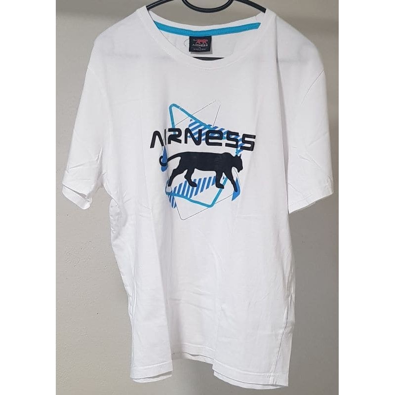 T‑shirt Airness blanc et bleu pour homme – taille XL – occasion très bon état.