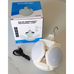 Lampe solaire LED pliable avec crochet, idéale pour le camping, la randonnée et le jardin