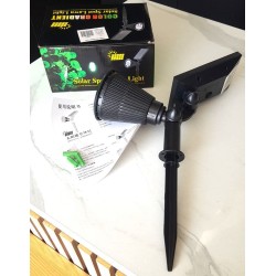Lampe solaire jardin 4 LED – Blanc chaud, détecteur crépusculaire, 3 modes | Brocaffaire