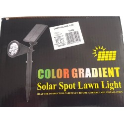 Lampe solaire jardin 4 LED – Blanc chaud, détecteur crépusculaire, 3 modes | Brocaffaire