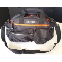 Sacoche de vélo grand coffre 15L noire – imperméable avec poches et bande réfléchissante.