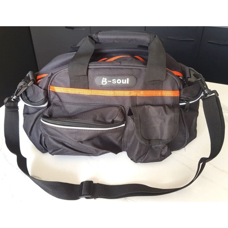 Sacoche de vélo grand coffre 15L noire – imperméable avec poches et bande réfléchissante.