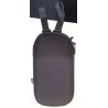 Sacoche de guidon pour trottinette noire, étanche, avec étui téléphone transparent.