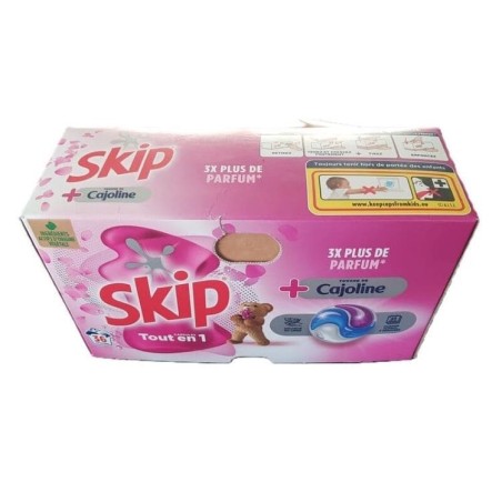 Lessive SKIP Tout en 1 avec adoucissant Cajoline