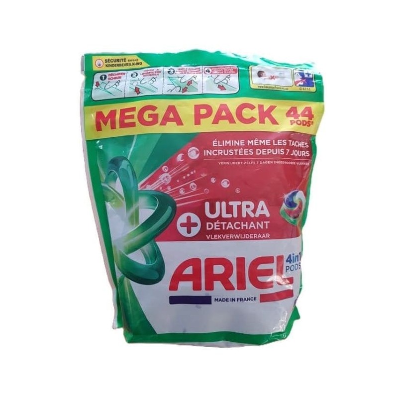 Ariel 4en1 PODS + Ultra Détachant – Mega Pack