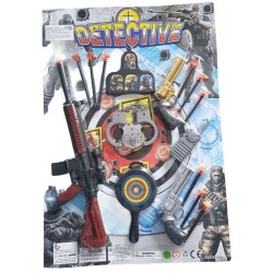 Coffret Super Détective – Fusil mitrailleur, revolver et accessoires pour enfant