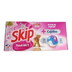 Lessive Skip Tout en 1 + Touche de Cajoline – 24 Capsules | Propreté & fraîcheur