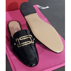 Mules Lancel Signature Noires Vernis Taille 37 Occasion | Brocaffaire