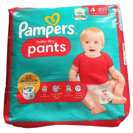 Pampers Baby‑Dry Pants taille 4 pack 27 couches