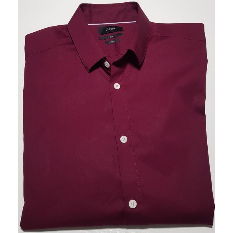 Chemise Jules slim stretch bordeaux taille M – Occasion